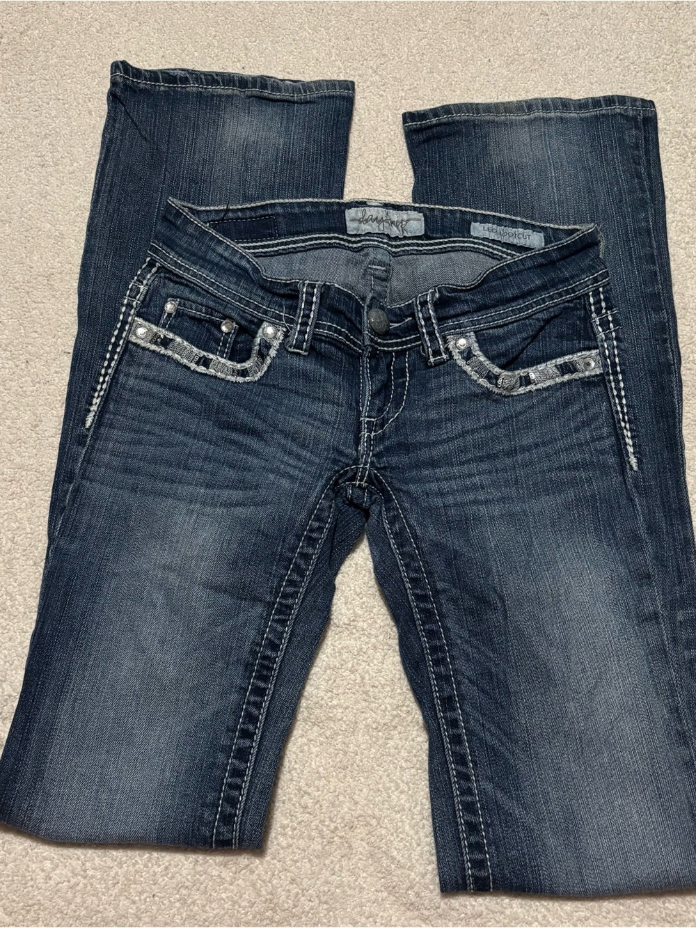 Vintage Y2K Daytrip Leo Bootcut Embellished Jeans 26XL
